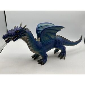 Maidenhead Toys R Us‎ BLUE Two Headed DRAGON Soft Vinyl Rubber 15" Kaiju Monster
